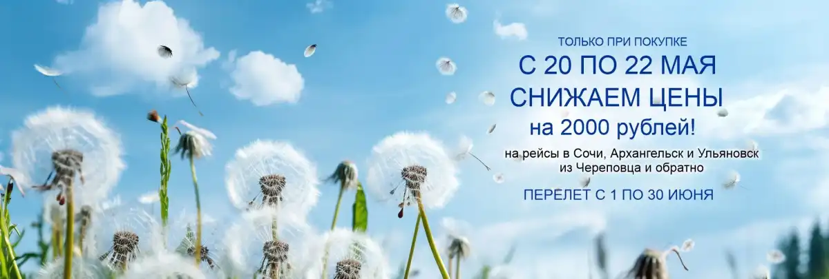 Распродажа авиабилетов с 20 по 22 мая!